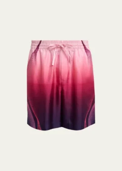 CASABLANCAMen's Silk Half-Tone Logo Drawstring Shorts