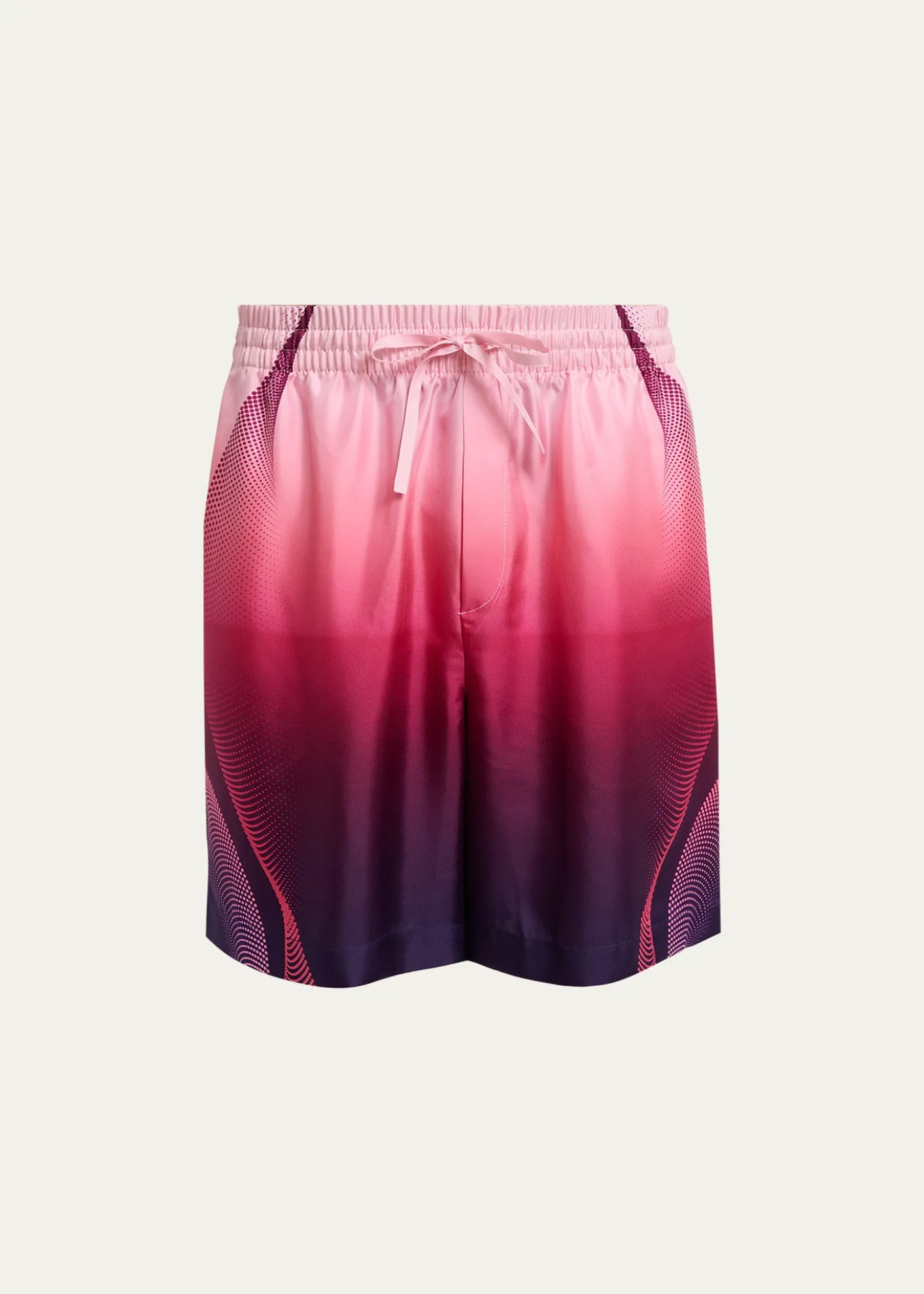 CASABLANCAMen's Silk Half-Tone Logo Drawstring Shorts