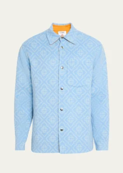 CASABLANCAMen's Wool Monogram Shirt Jacket