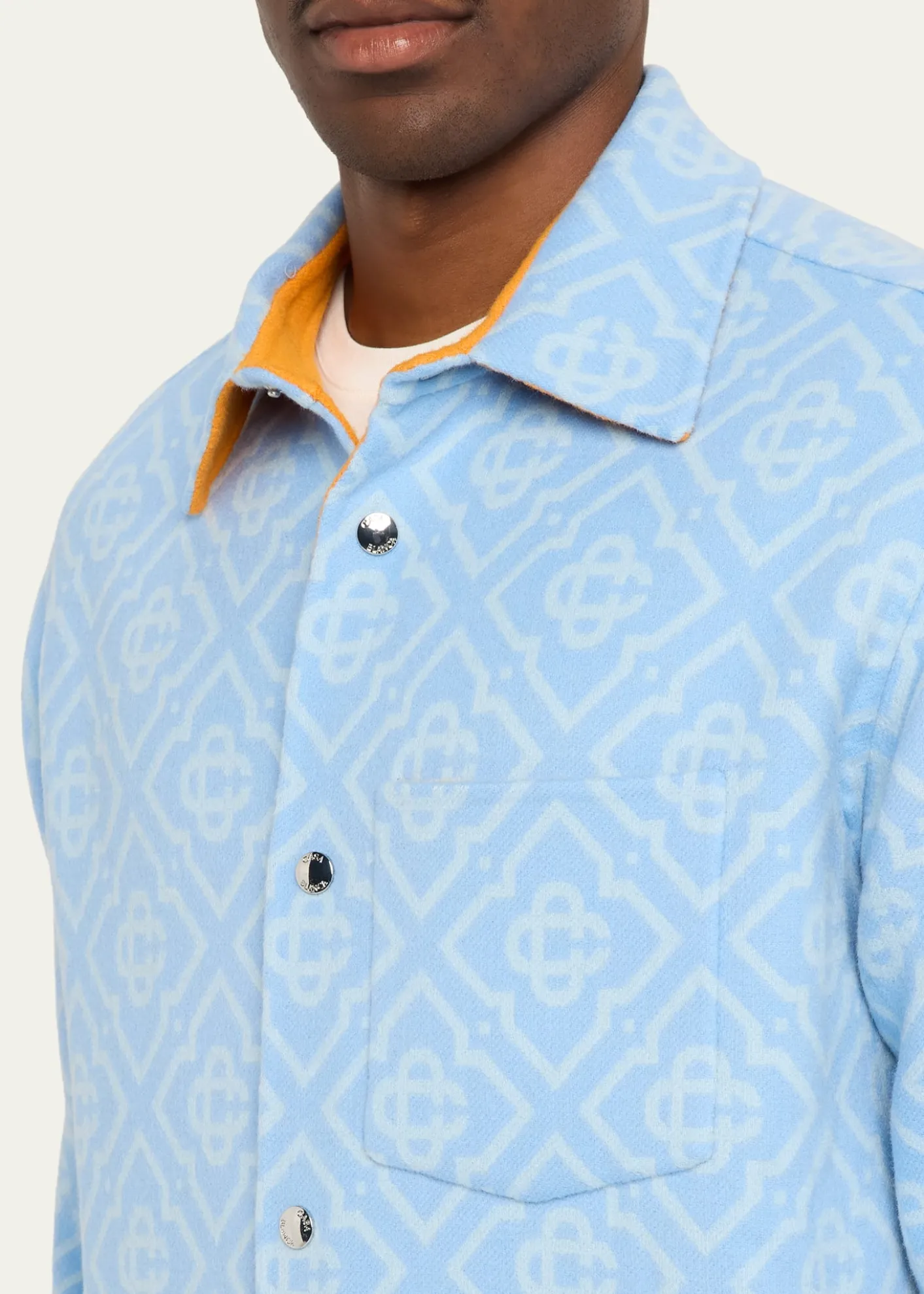 CASABLANCAMen's Wool Monogram Shirt Jacket
