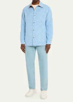 CASABLANCAMen's Wool Monogram Shirt Jacket