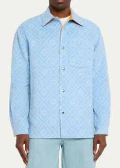 CASABLANCAMen's Wool Monogram Shirt Jacket
