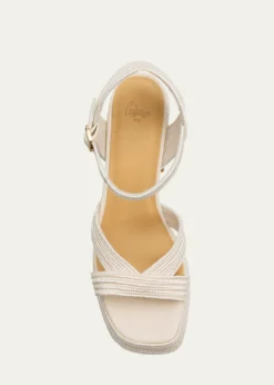 CastanerValle Metallic Raffia Platform Sandals