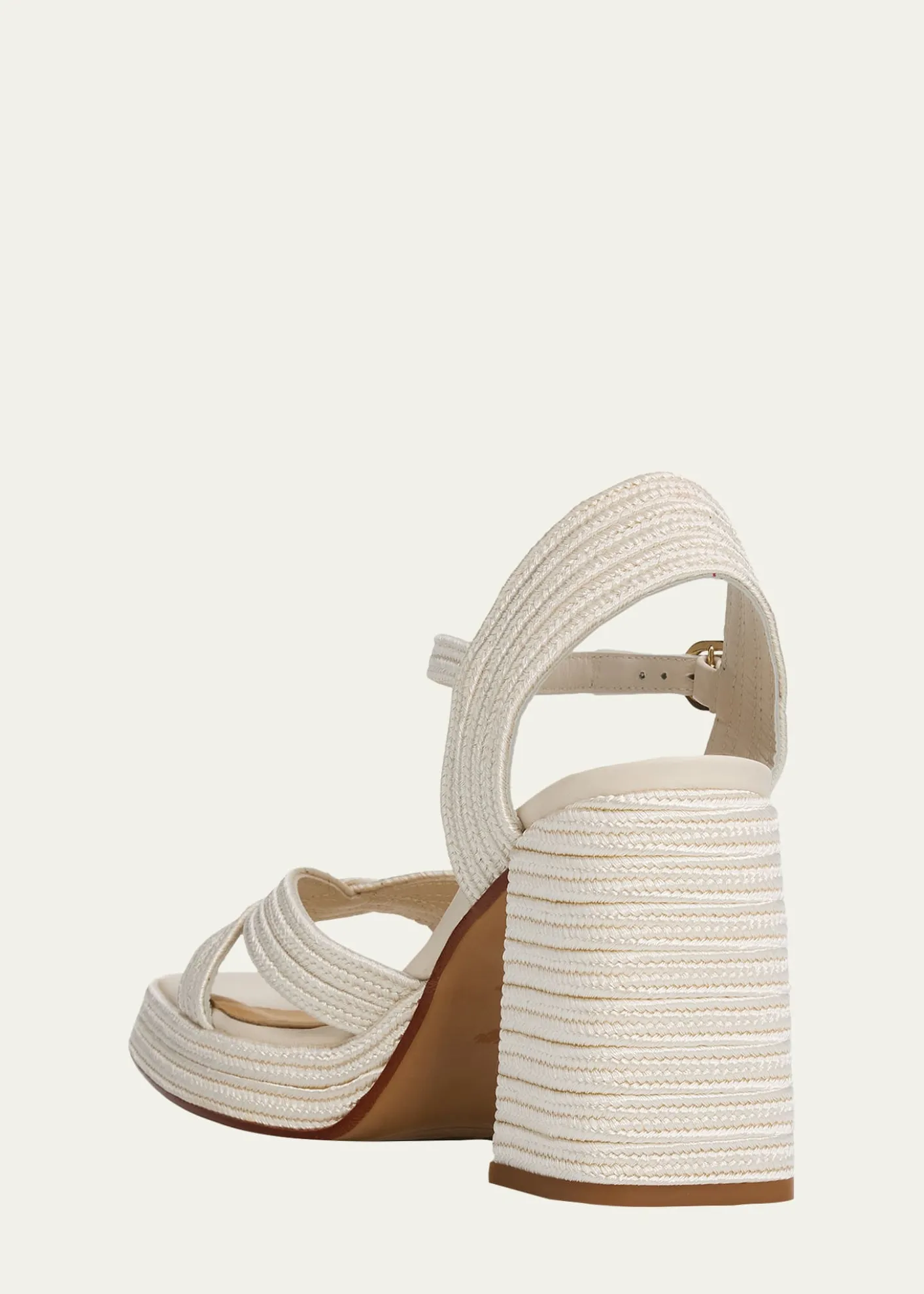 CastanerValle Metallic Raffia Platform Sandals