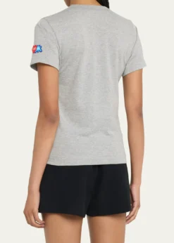 CDG PlayEmbroidered Heart and Invader Patch Cotton T-Shirt