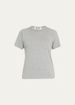 CDG PlayEmbroidered Heart and Invader Patch Cotton T-Shirt