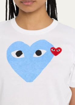 CDG PlayHeart Eyes Logo Short-Sleeve T-Shirt