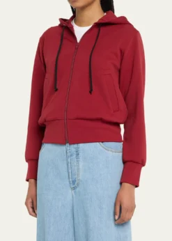 CDG PlayHooded Logo-Patch Zip-Front Sweatshirt