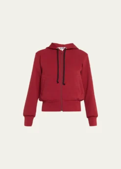 CDG PlayHooded Logo-Patch Zip-Front Sweatshirt