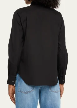 CDG PlayLogo-Patch Woven Cotton Button-Front Shirt