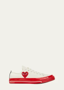 CDG Playx Converse Red Sole Canvas Low-Top Sneakers