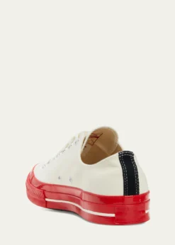 CDG Playx Converse Red Sole Canvas Low-Top Sneakers