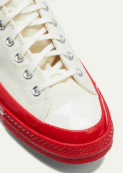 CDG Playx Converse Red Sole Canvas Low-Top Sneakers
