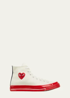 CDG Playx Converse Red Sole Canvas High-Top Sneakers