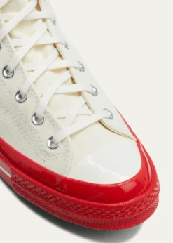 CDG Playx Converse Red Sole Canvas High-Top Sneakers