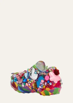 CDG x SalomonEmbellished Printed Leather Platform Sneakers