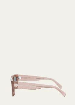CelineBeveled Acetate Rectangle Sunglasses