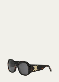CelineMax Triomphe Round Acetate Sunglasses