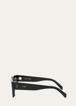 CelineMen's 3-Dot Acetate Rectangle Sunglasses