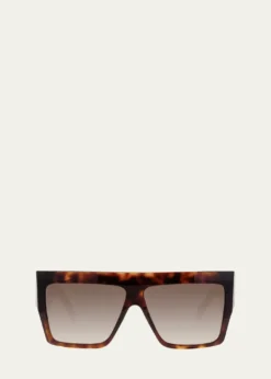 CelineMen's Chunky Rectangle Gradient Havana Sunglasses