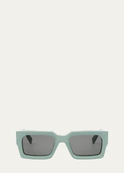 CelineMen's 3-Dot Acetate Rectangle Sunglasses