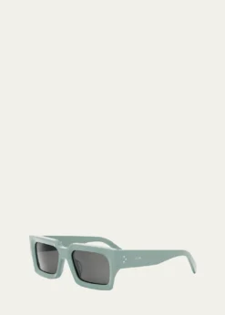 CelineMen's 3-Dot Acetate Rectangle Sunglasses