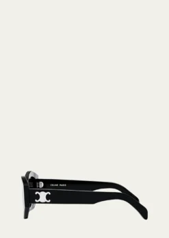 CelineMen's Triomphe Acetate and Nylon Oval Sunglasses