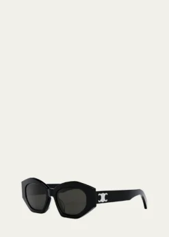 CelineMen's Triomphe Acetate and Nylon Oval Sunglasses
