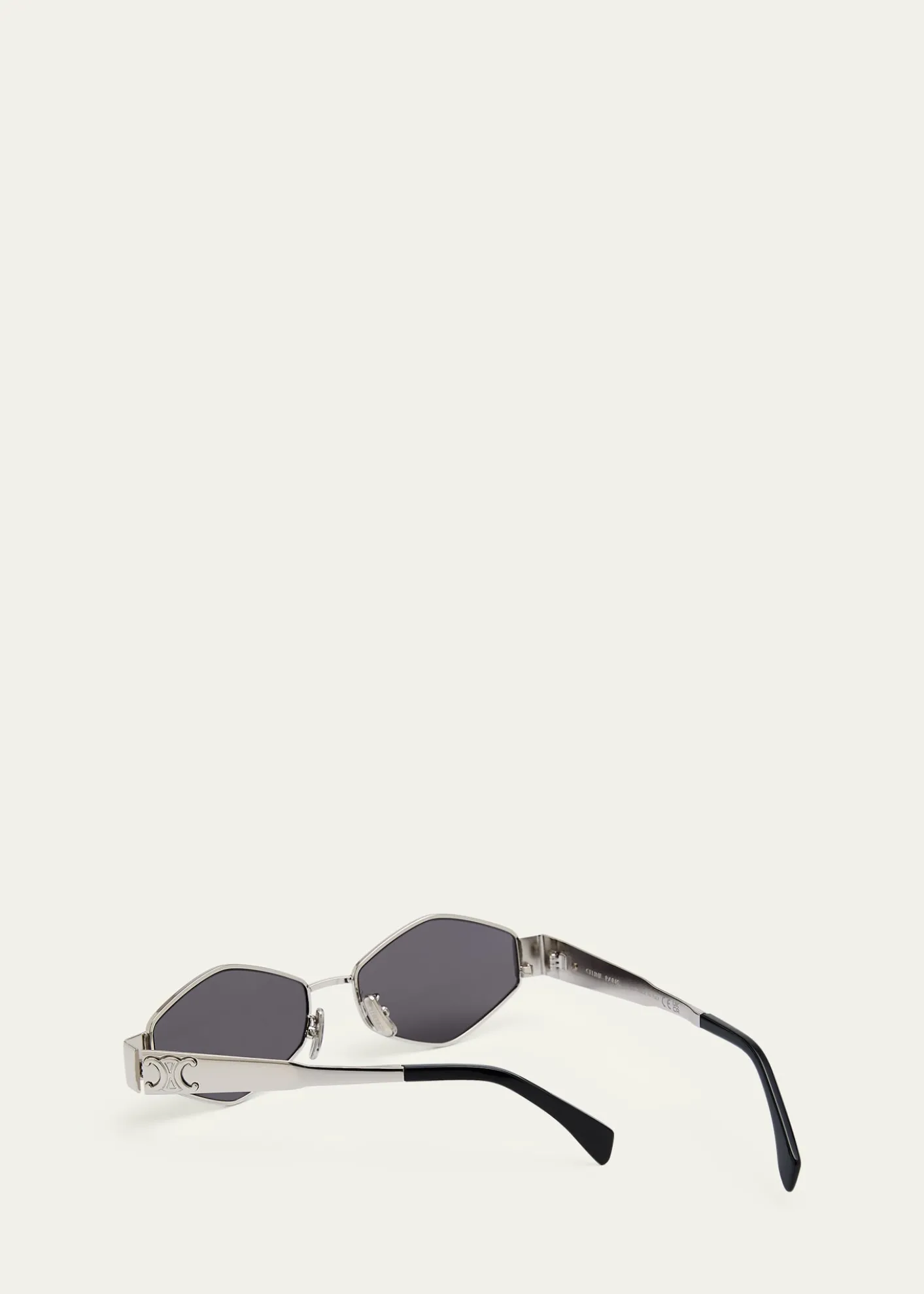 CelineMen's Triomphe Metal and Nylon Oval Sunglasses