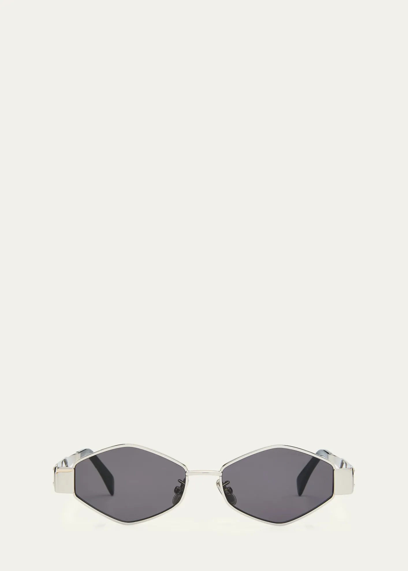 CelineMen's Triomphe Metal and Nylon Oval Sunglasses