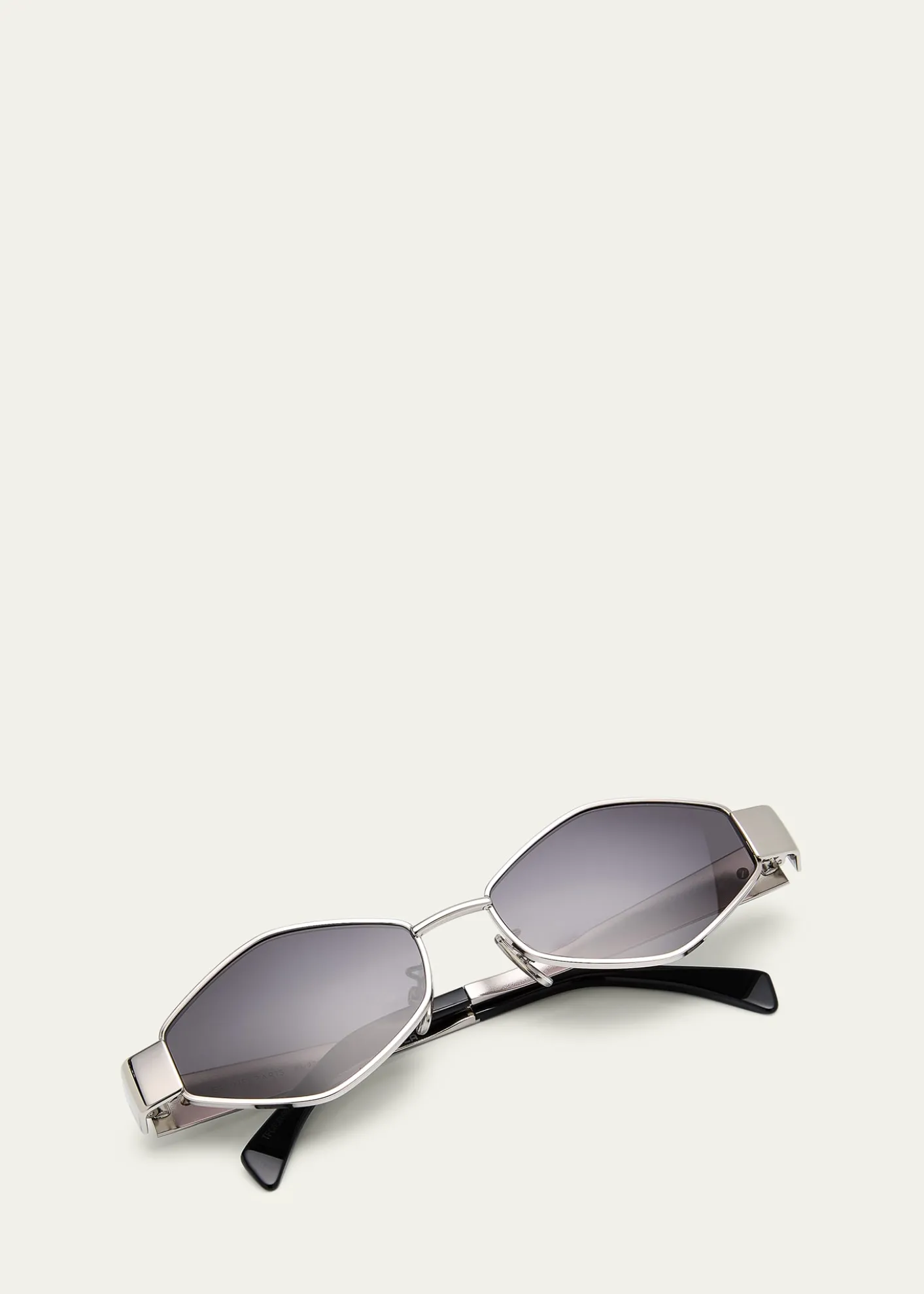 CelineMen's Triomphe Metal and Nylon Oval Sunglasses