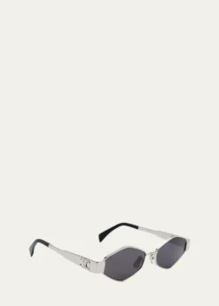 CelineMen's Triomphe Metal and Nylon Oval Sunglasses