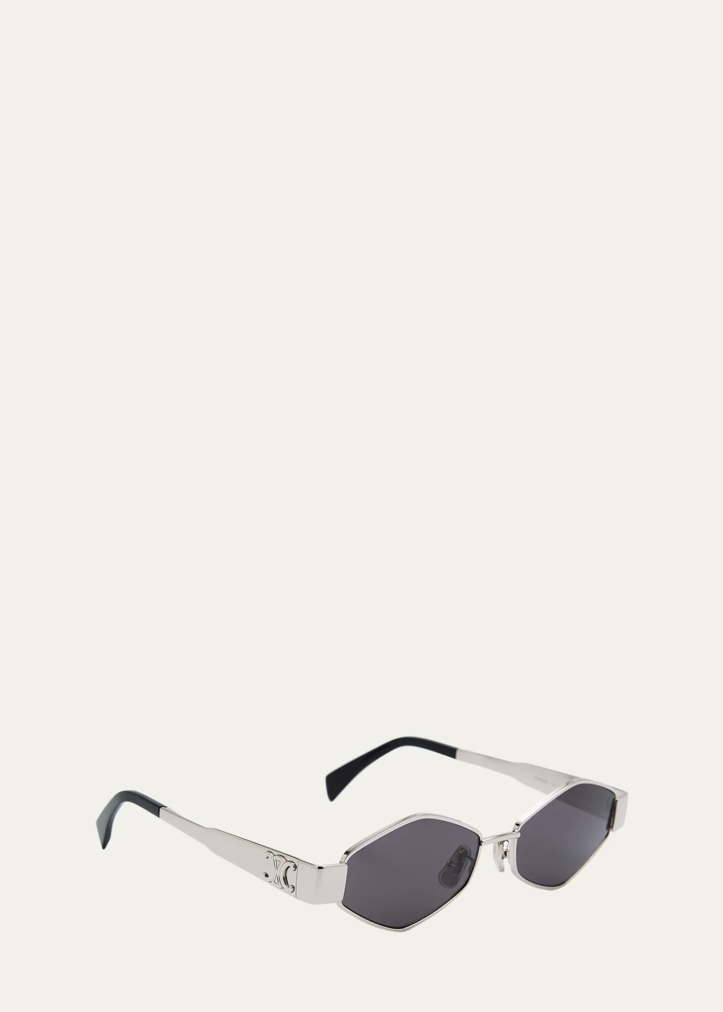 CelineMen's Triomphe Metal and Nylon Oval Sunglasses