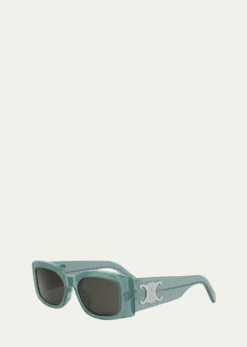 CelineMen's Triomphe Rectangular Acetate Sunglasses