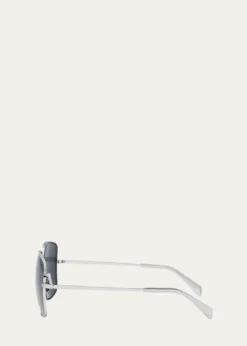 CelineRhinestone Triomphe Metal Square Sunglasses