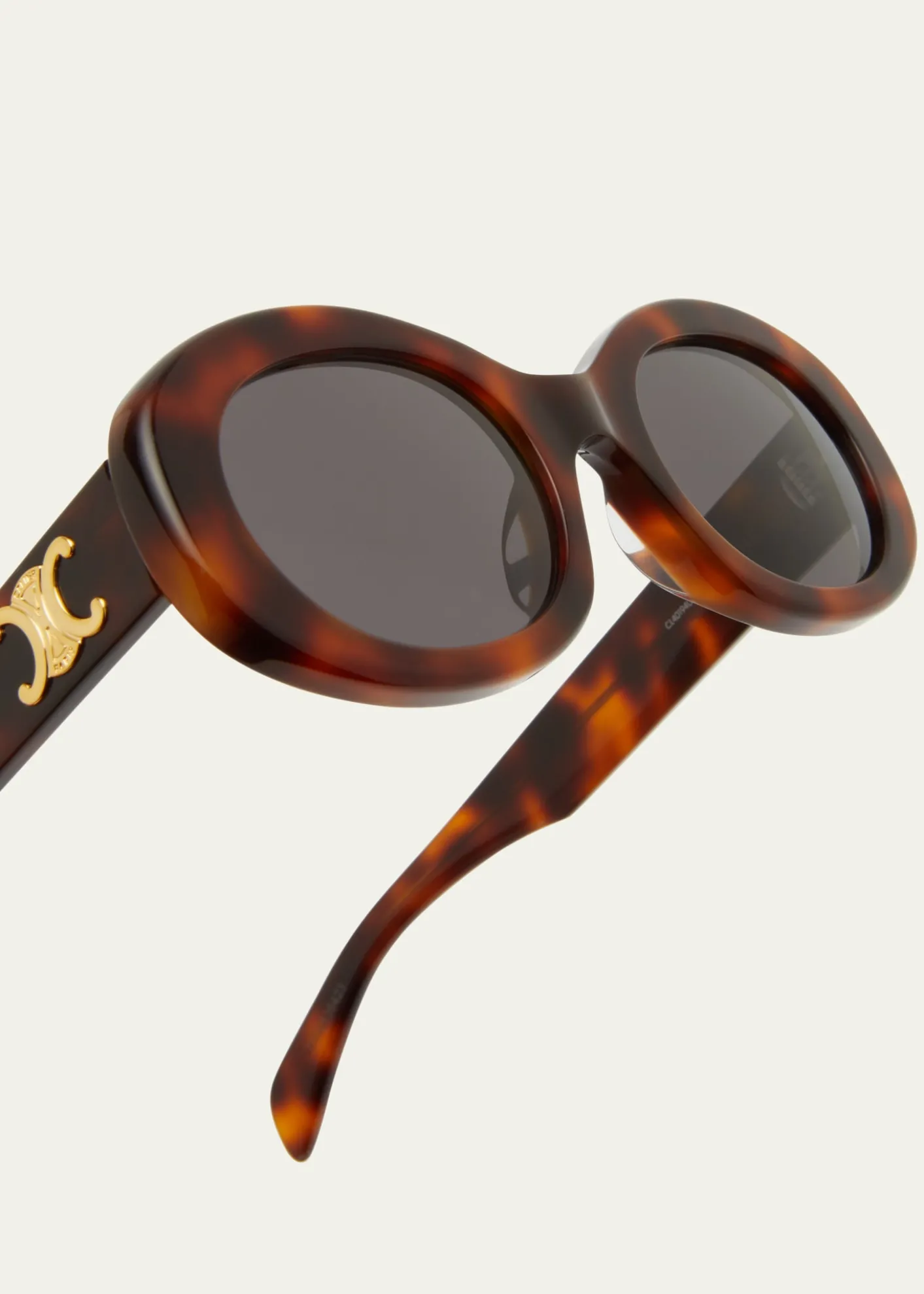CelineTriomphe Logo Oval Acetate Sunglasses