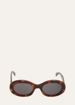 CelineTriomphe Logo Oval Acetate Sunglasses
