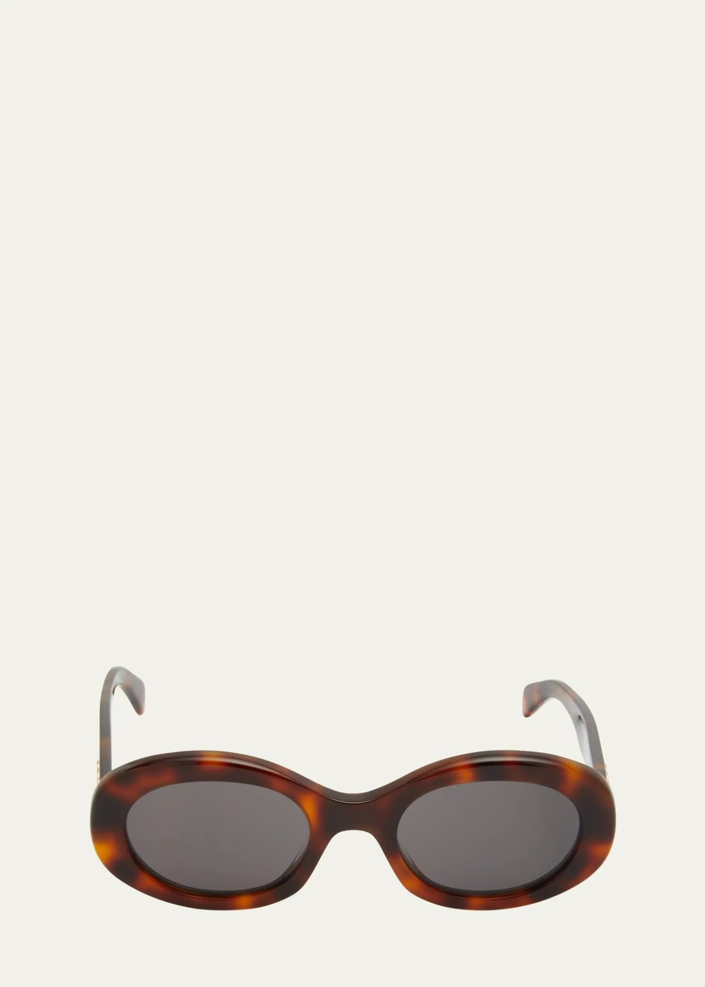 CelineTriomphe Logo Oval Acetate Sunglasses