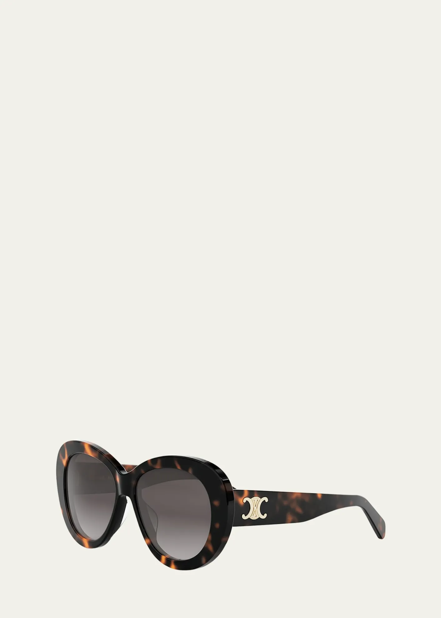 CelineTriomphe Logo Oval Acetate Sunglasses