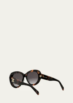 CelineTriomphe Logo Oval Acetate Sunglasses