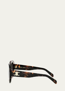 CelineTriomphe Logo Oval Acetate Sunglasses