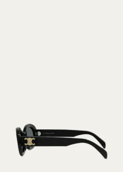 CelineTriomphe Logo Oval Acetate Sunglasses