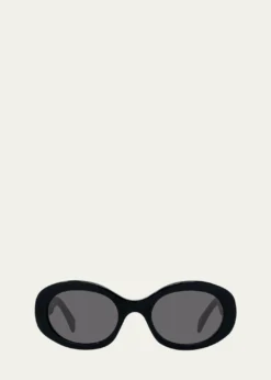 CelineTriomphe Logo Oval Acetate Sunglasses