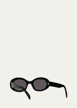 CelineTriomphe Logo Oval Acetate Sunglasses