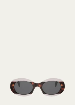 CelineTriomphe 01 Oval Acetate Sunglasses
