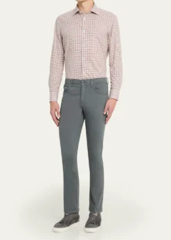 Cesare AttoliniMen's Cotton and Cashmere Slim Five-Pocket Pants