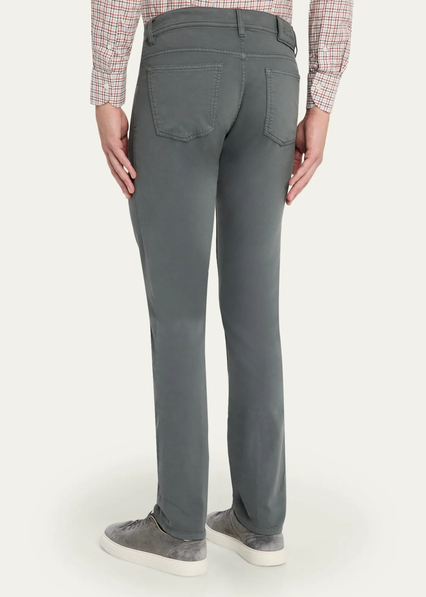 Cesare AttoliniMen's Cotton and Cashmere Slim Five-Pocket Pants
