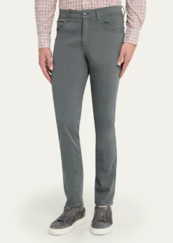 Cesare AttoliniMen's Cotton and Cashmere Slim Five-Pocket Pants