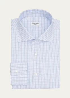 Cesare AttoliniMen's Grid-Check Cotton Dress Shirt
