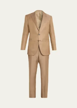 Cesare AttoliniMen's Linen and Silk Topstitch-Pocket Two-Piece Suit